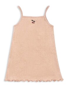 Dievčenské šaty Konges Sløjd béžová farba, mini, rovný strih