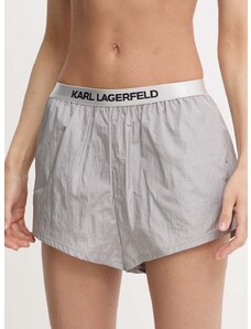 Šortky Karl Lagerfeld dámske, šedá farba, jednofarebné, vysoký pás