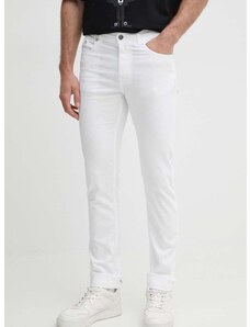 Nohavice Karl Lagerfeld pánske, biela farba, priliehavé, 542826.265840