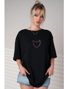 uyguntarz Unisex tričko s potlačou Devil Heart Oversize