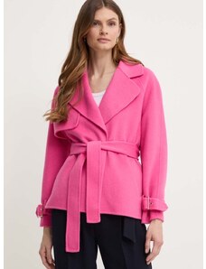 Vlnená bunda Liu Jo ružová farba, prechodná