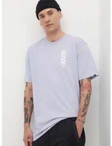 Bavlnené tričko Vans pánsky, fialová farba, s potlačou