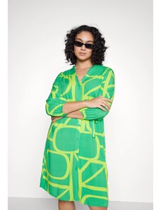 venusamoda Košeľové šaty s grafickými znakmi zelené