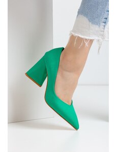 en7 Zelené dámske klasické topánky na podpätku Sh188