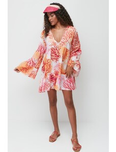 C&City Plážové šaty Pareo 22329 ružové/oranžové