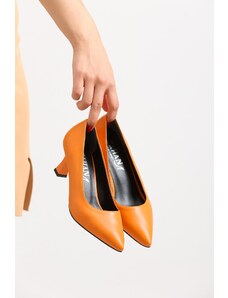 eformoda by emre yılmaz Oranžové dámske klasické topánky na podpätku 0002