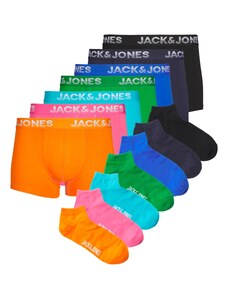 JACK & JONES Boxerky 'COLE' modrá / námornícka modrá / azúrová / zelená / tmavooranžová / pitaya / čierna