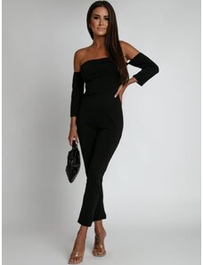 FASARDI Fitted black jumpsuit with Spanish flu
