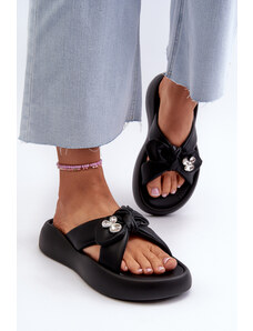 Kesi Women's leather platform slippers Black GOE