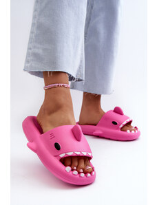 Kesi Women's lightweight foam slippers with shark motif Fuchsia Kasila
