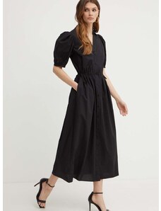 Bavlnené šaty Liu Jo čierna farba, maxi, áčkový strih