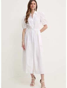 Bavlnené šaty Liu Jo biela farba, maxi, áčkový strih