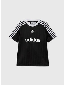 Detské tričko adidas Originals čierna farba, s potlačou