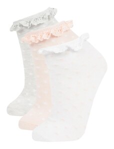 DeFacto Dievčenské 3-dielne bavlnené ponožky C2909a8ns
