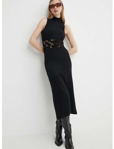 Šaty Desigual NUEVA YORK čierna farba, maxi, áčkový strih, 24SWVK11
