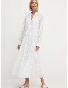 Bavlnené šaty Polo Ralph Lauren biela farba, maxi, áčkový strih, 211935173