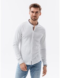 Ombre Clothing Zaujímavá biela košeľa K542