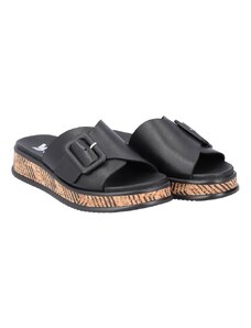 Nazouvací pantofle s výraznou safari podešví Rieker W0803-00 černá