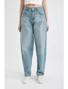DeFacto Vrecovité dlhé džínsové nohavice s vysokým pásom