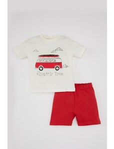 DeFacto Chlapčenské auto Potlačené tričko s krátkym rukávom, 2-dielna súprava C1348a524sm