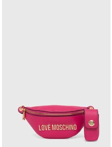 Kožená ľadvinka Love Moschino ružová farba, JC4329PP0GK1060A