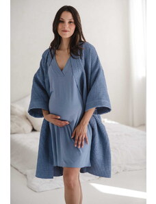 milk & love Bambusová nočná košeľa na dojčenie Moon Blue