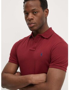 Bavlnené polo tričko Polo Ralph Lauren bordová farba,jednofarebné,710536856