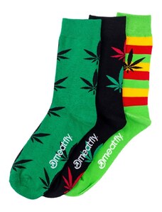 Meatfly ponožky Ganja Green socks - S19 Triple pack