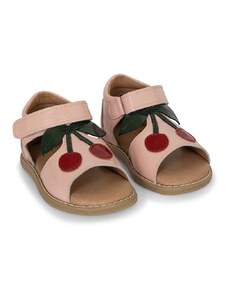 Detské kožené sandále Konges Sløjd ružová farba