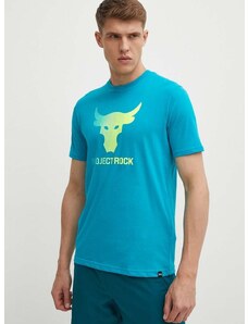 Tréningové tričko Under Armour Project Rock zelená farba, s potlačou