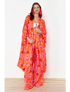 Trendyol Collection Etnické vzorované maxi tkané kimono a kaftan