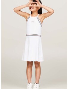 Dievčenské šaty Tommy Hilfiger biela farba, mini, rovný strih