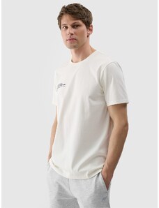 4F Pánske tričko s potlačou - krémové