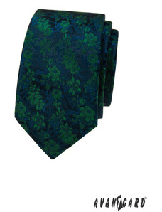 Úzka kravata s modro-zeleným vzorom Avantgard 571-22427