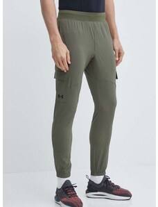 Tréningové nohavice Under Armour zelená farba