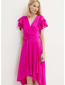 Šaty Dkny ružová farba, midi, áčkový strih, DD4AQ571