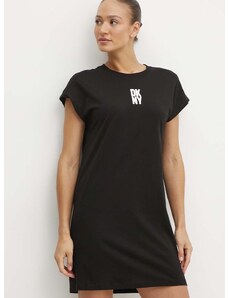Bavlnené šaty Dkny čierna farba, mini, oversize, DP4D4851