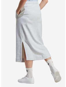 adidas Originals Bavlnená sukňa adidas Ess Skirt IC5264 IC5264-grey, šedá farba, midi, rovný strih