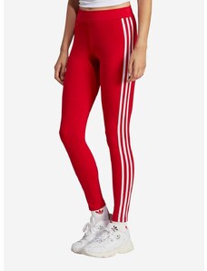 Legíny adidas Originals IB7382-red, dámske, červená farba, s nášivkou