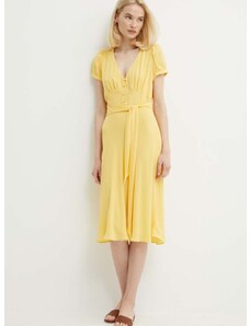 Šaty Lauren Ralph Lauren žltá farba, mini, áčkový strih, 200933403