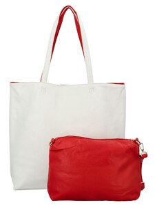 Dámska kabelka na rameno 2v1 bielo/červená - Herisson Hilaria biela