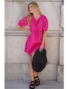 Mood of Paris Ružové krátke bavlnené šaty Sally