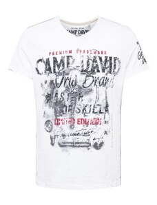CAMP DAVID Tričko antracitová / tmavočervená / čierna / biela