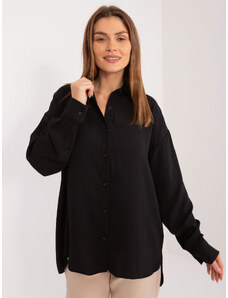 FANCY Dámska oversize bavlnená košeľa v čiernej farbe