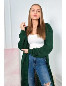 MladaModa Kardigánový úpletový sveter model 2019-2 tmavý zelený