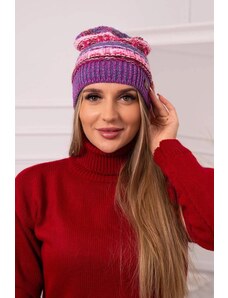 MladaModa Dámska čiapka Patricia K254 neónovo ružová+fialová