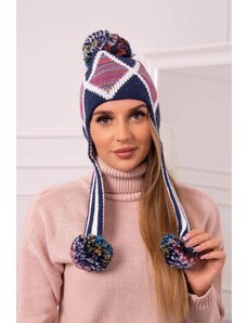 MladaModa Dámska čiapka s dlhými ušami Eunika K322 námornícka modrá