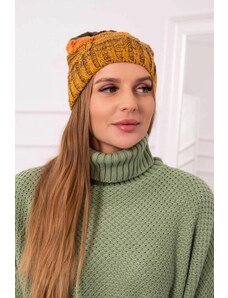 MladaModa Dámska čiapka Dolores K303 horčicová+oranžová+zelená