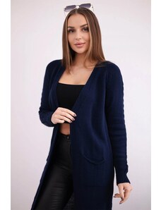 MladaModa Kardigánový sveter s vreckami model 2020-3 farba námornícka modrá