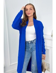 MladaModa Kardigánový úpletový sveter model 2019-1 farba kráľovská modrá